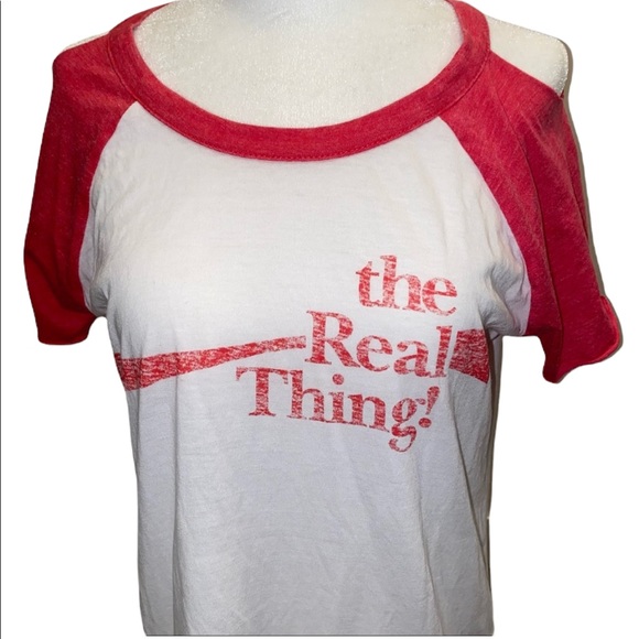 Chaser NWT Red/White Coca-Cola “The Real Thing” Tee w/Shoulder Cutouts M - Picture 4 of 10